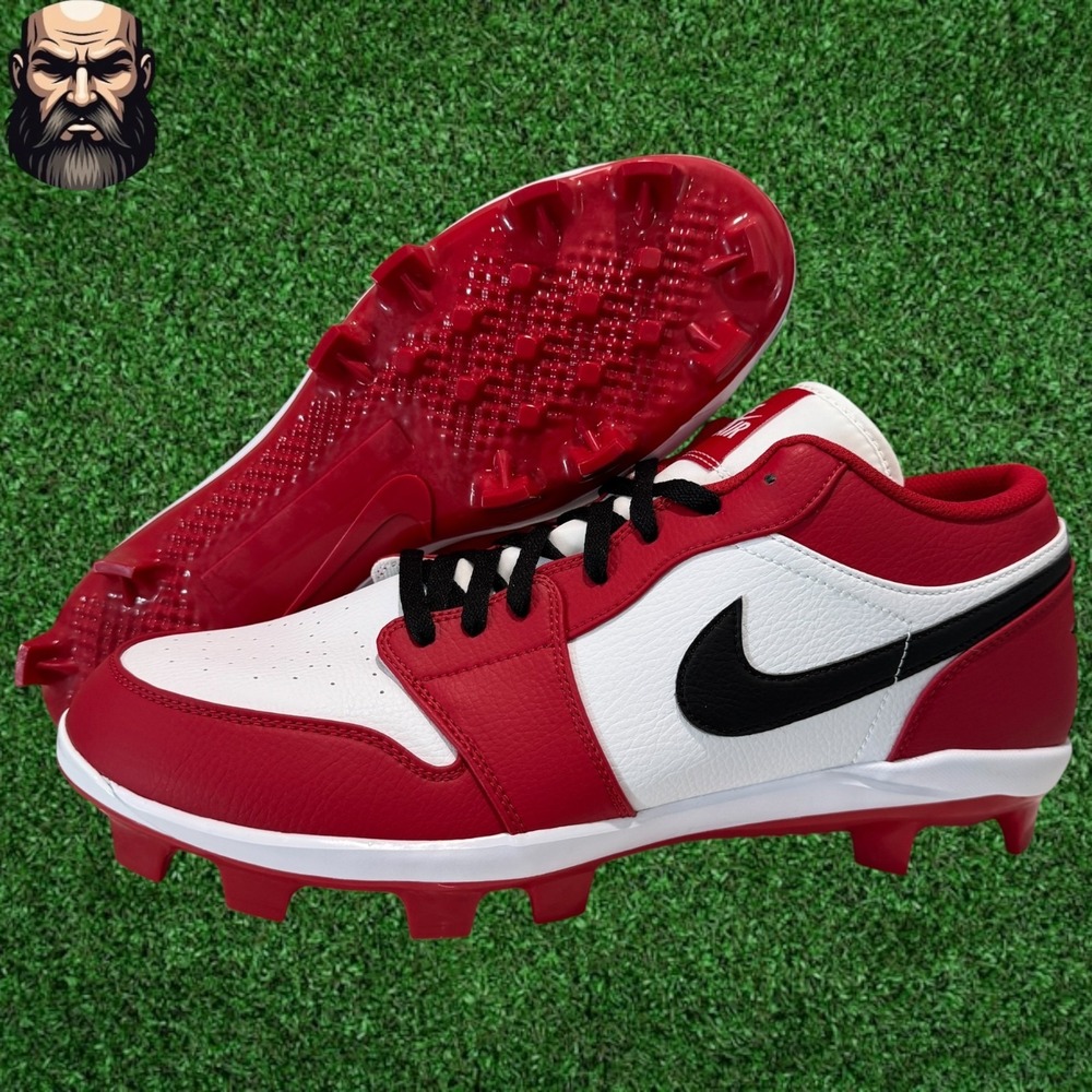 Nike Air Jordan 1 Retro MCS Low Chicago Baseball Cleats CJ8524-611 Men's Size 15